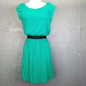 Lilly Pulitzer Dress S Laney Emerald Green Safety Pin Elastic Waist Retro Goth